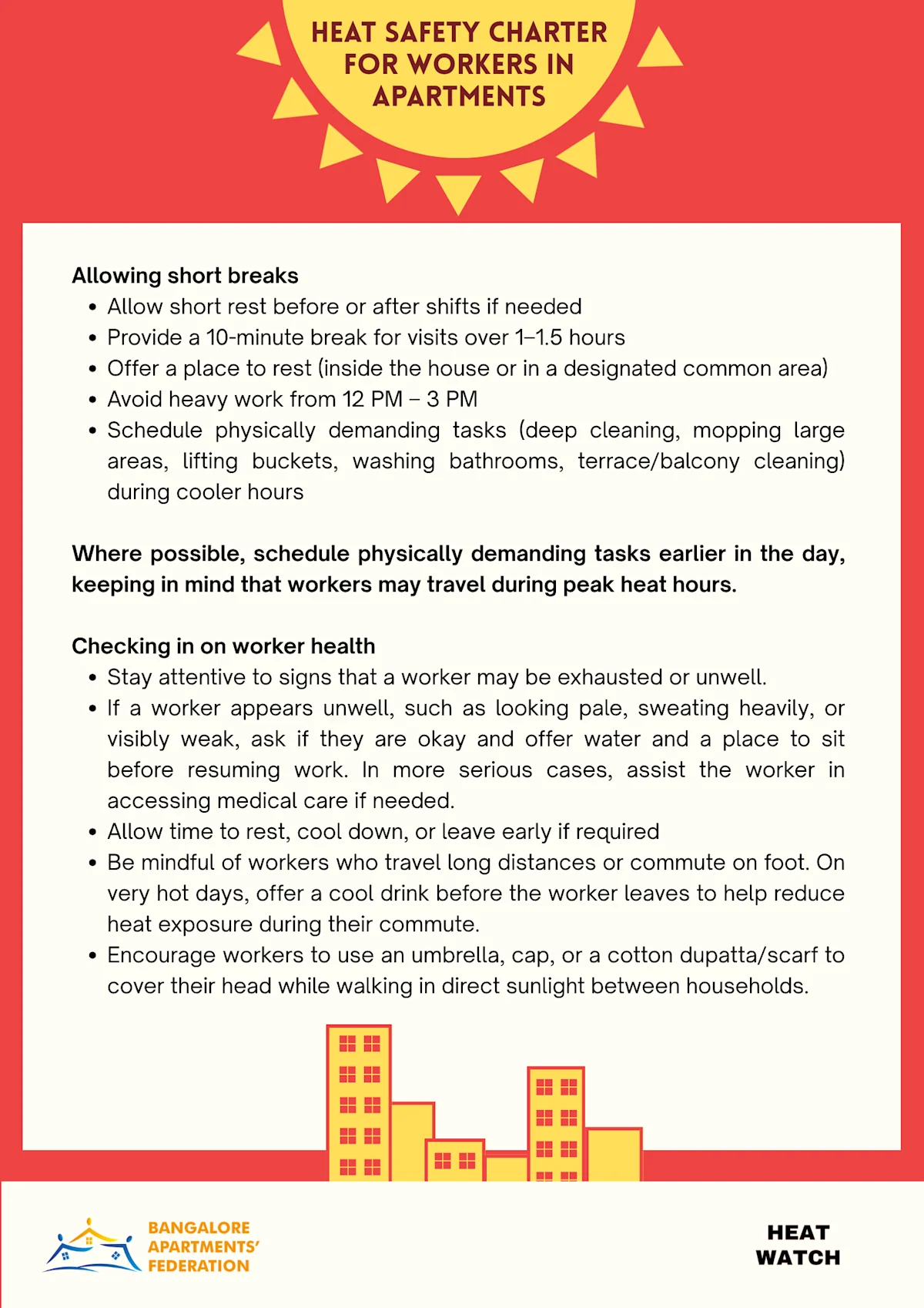 Page 4 - (Contd) Employer Level Action for Heat Safety Charter (HW X BAF)