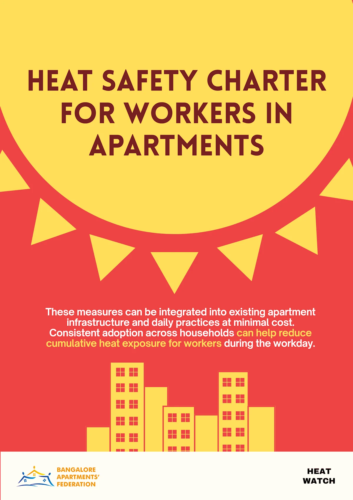 Cover page of the Heat Safety Workers In Apartments with a short description