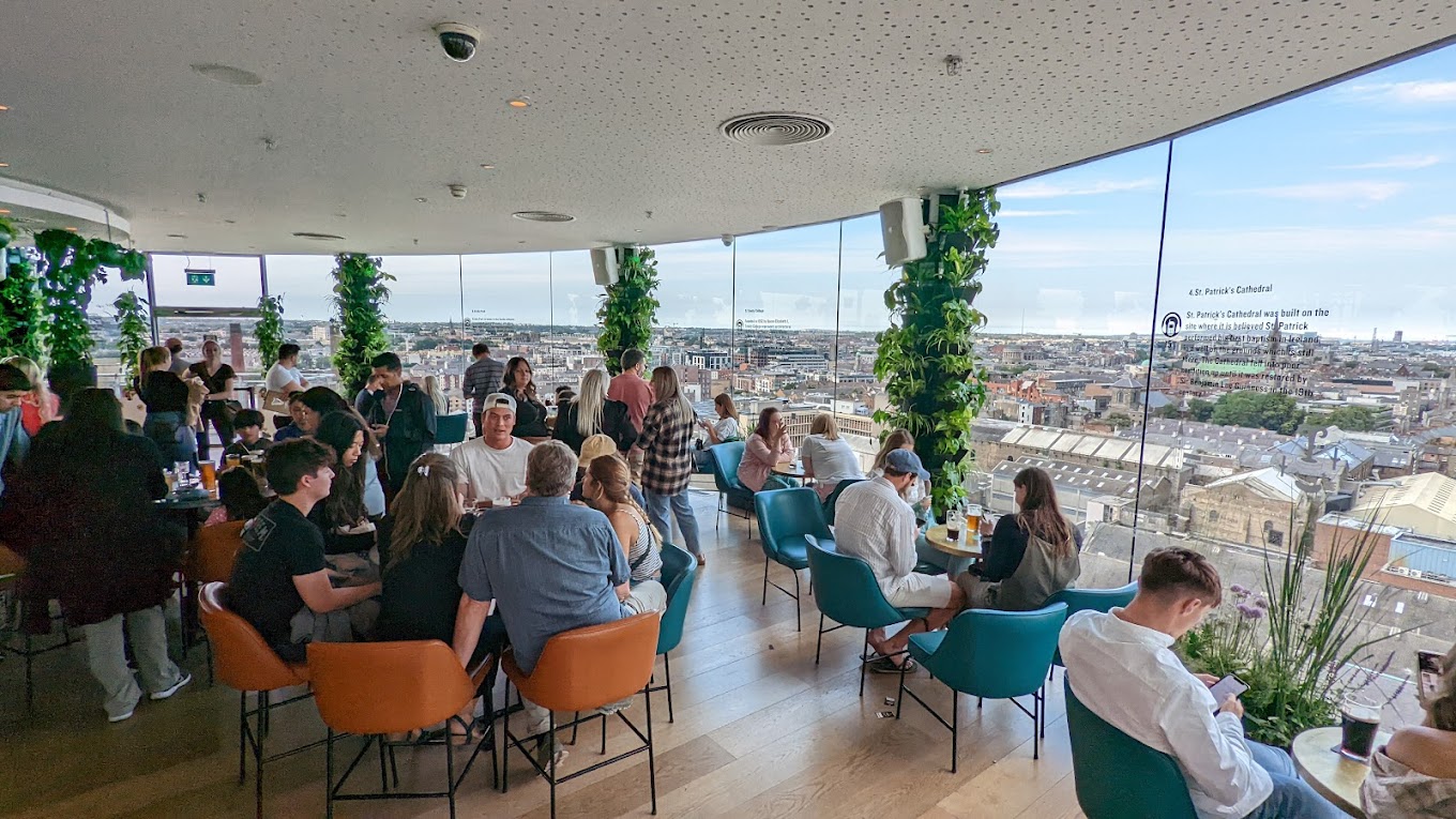 Outside view of the Gravity bar at the Guinness Storehouse