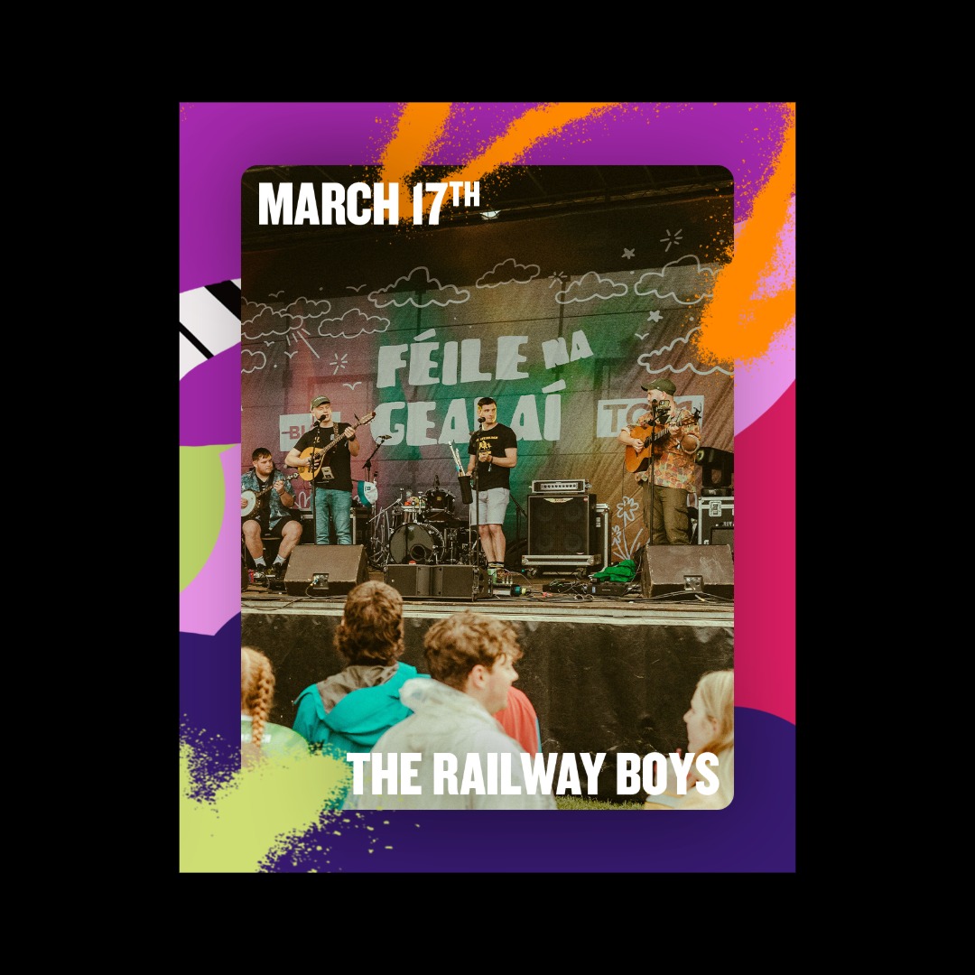 Image creative of The Railway Boys with a colourful illustrative background