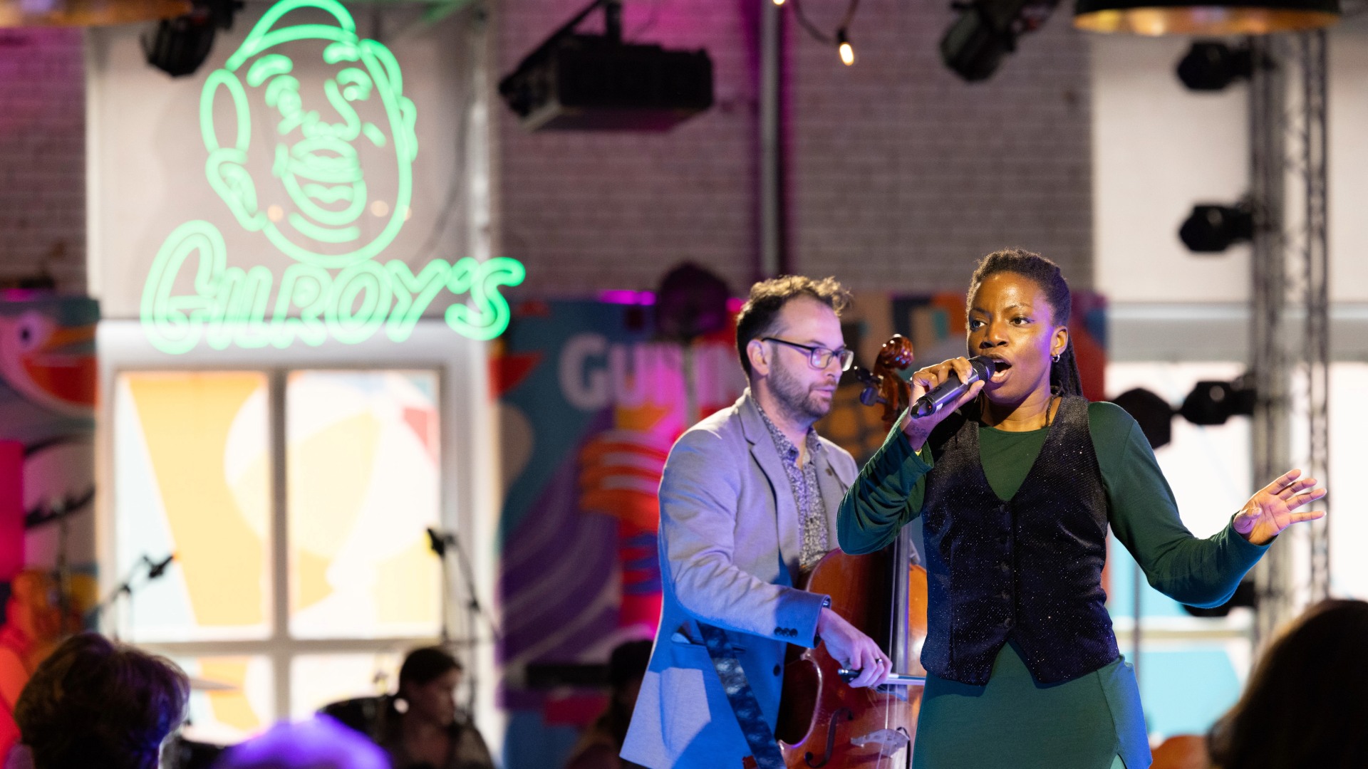 A girl performing inside the Guinness Storehouse during St Patrick's Day Festival