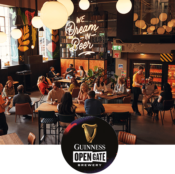 People enjoying outdoor summer party at the Guinness Open Gate Brewery