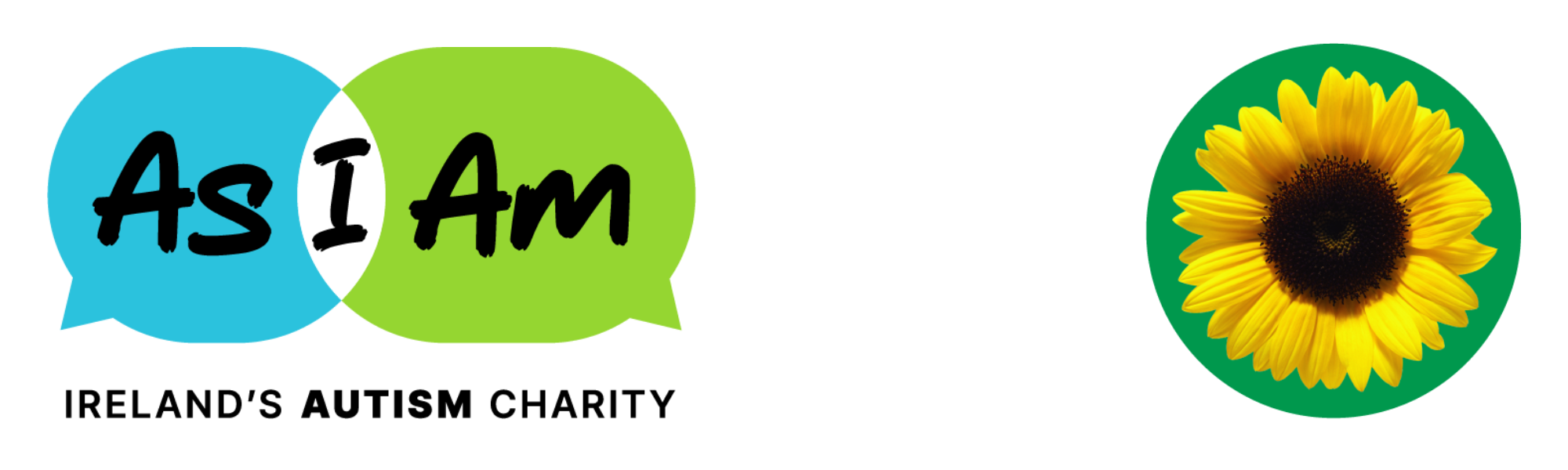 Ireland Autism Charity logo and sunflower logo
