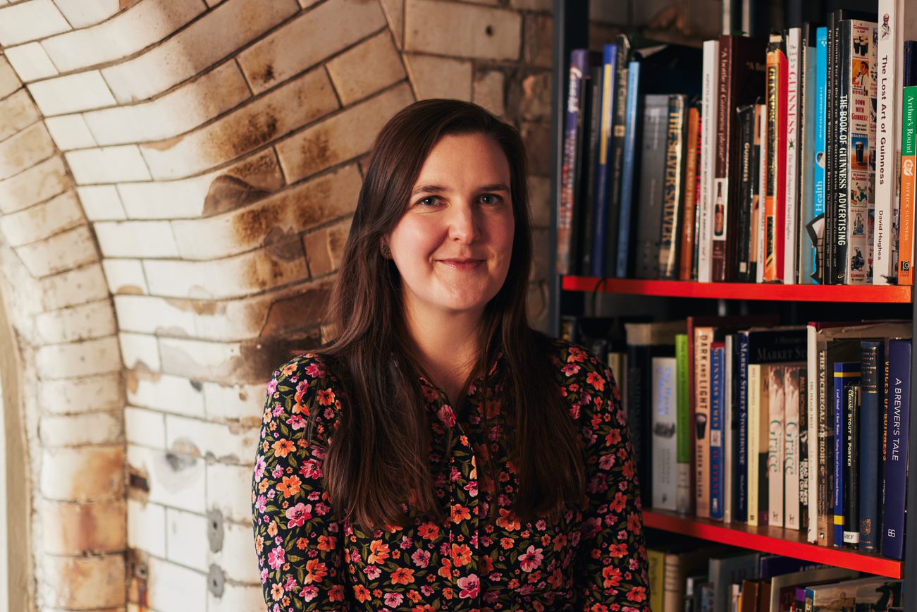 Photograph of Éilis Crowe, Archivist, in the Guinness Archives Research Room.