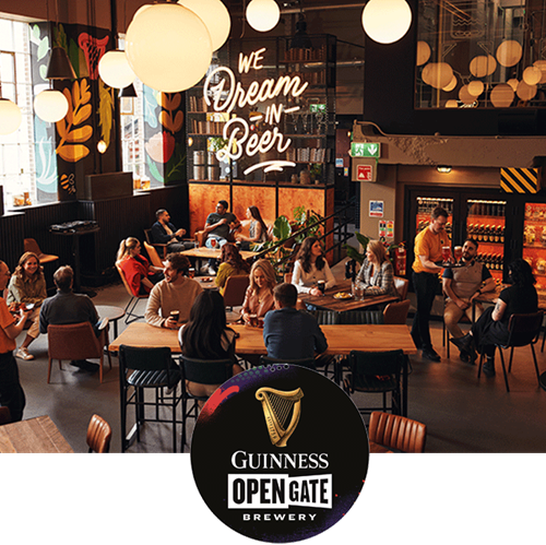 People socialising at the Guinness Open Gate Brewery
