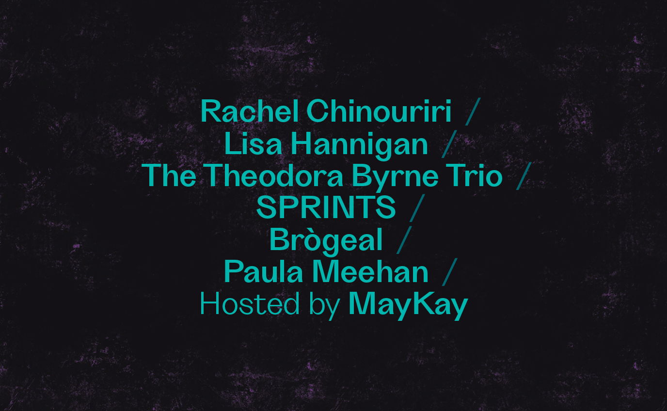 A creative with a list of artists performing at other voices