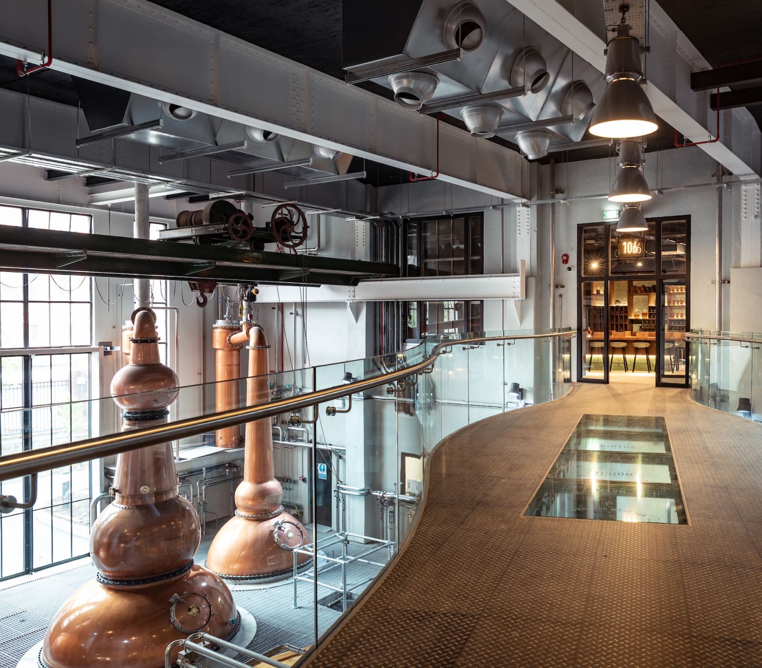 Roe & Co Distillery interior view of the tanks
