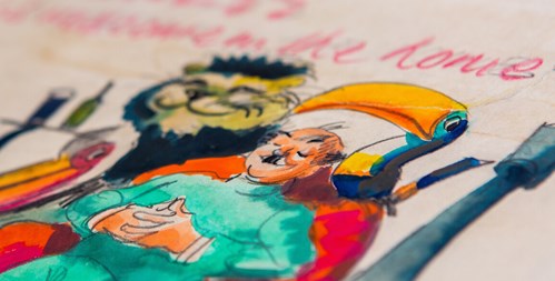 Gilroy sketch of some iconic Guinness ads