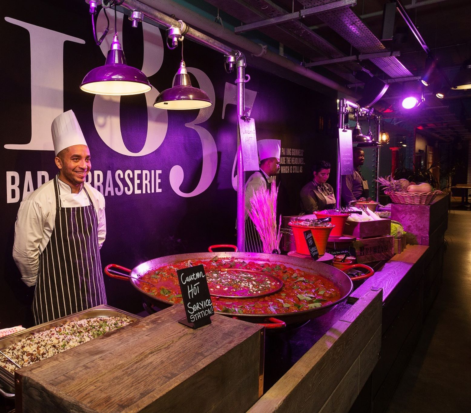 Buffet set up at 1837 Bar & Brasserie restaurant