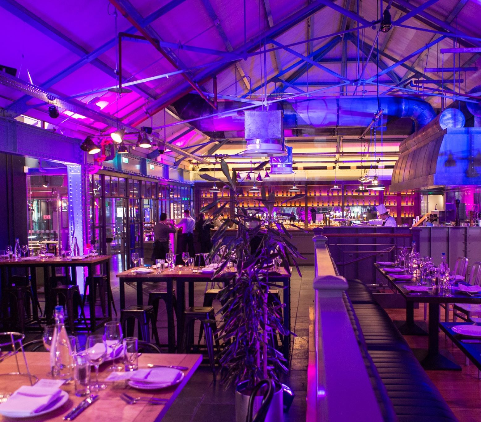 1837 Bar & Brasserie dinner set up view from rear