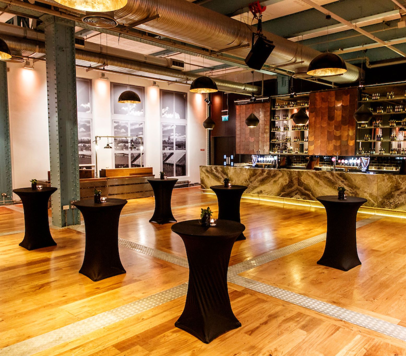 Arrol Bar set up for a cocktail event at the Guinness Storehouse