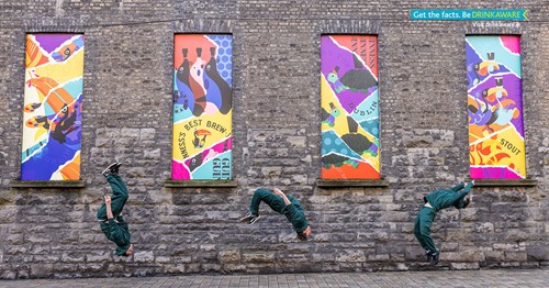 Street Dancers performing in front of the Guinness Storehouse