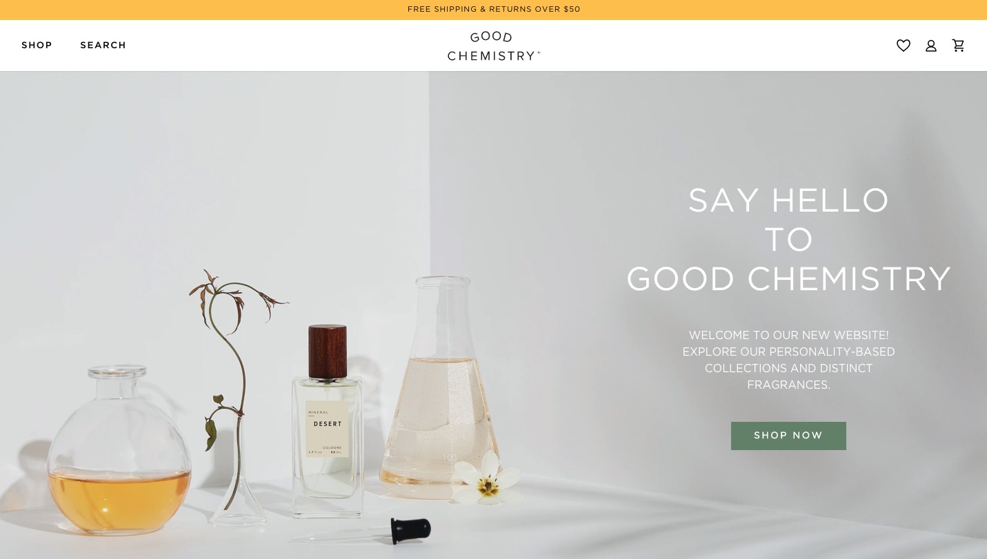 Good Chemistry e-commerce design Shopify Plus