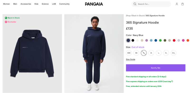 Pangaia out of stock