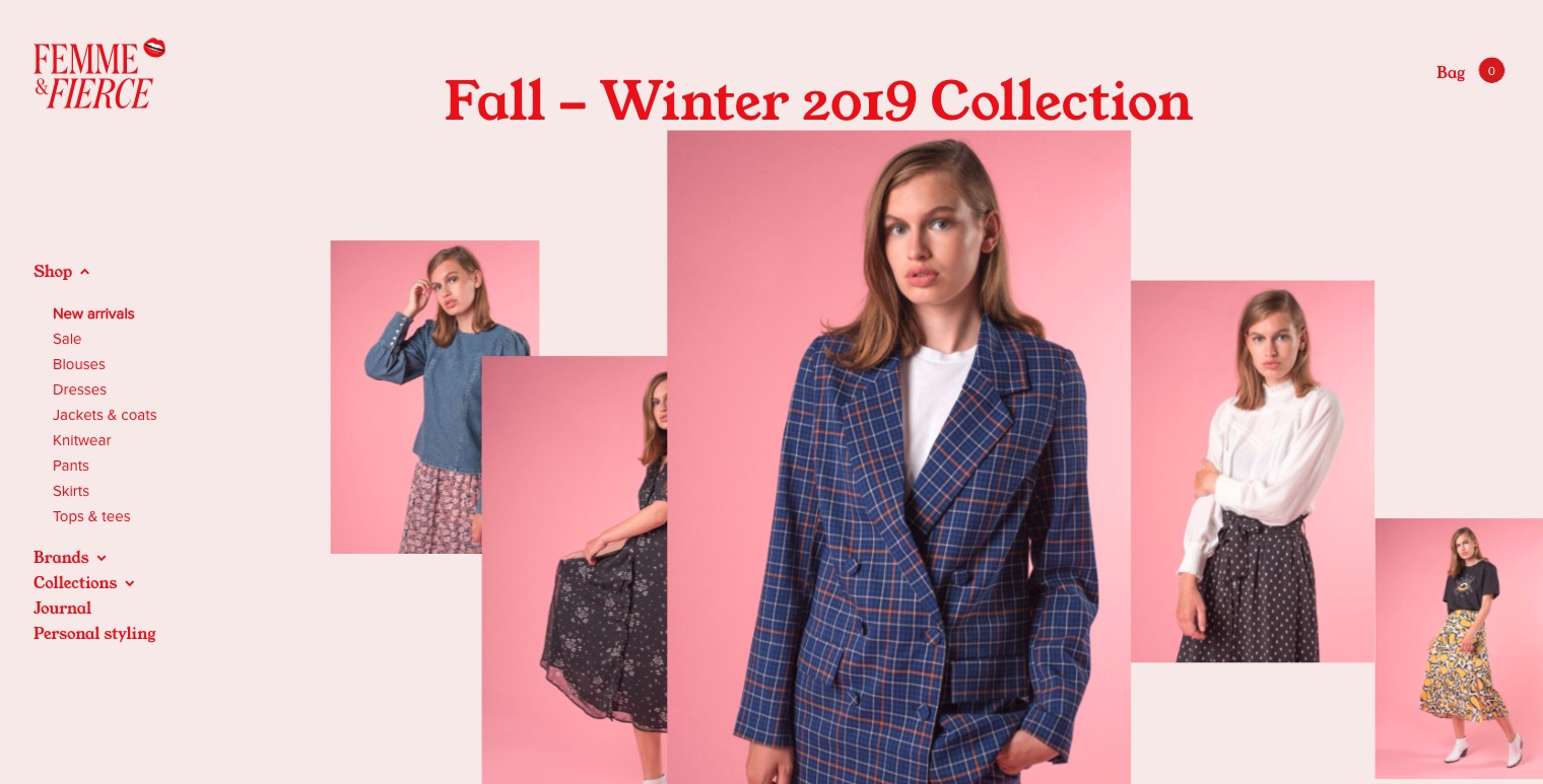 Femme & fierce e-commerce design