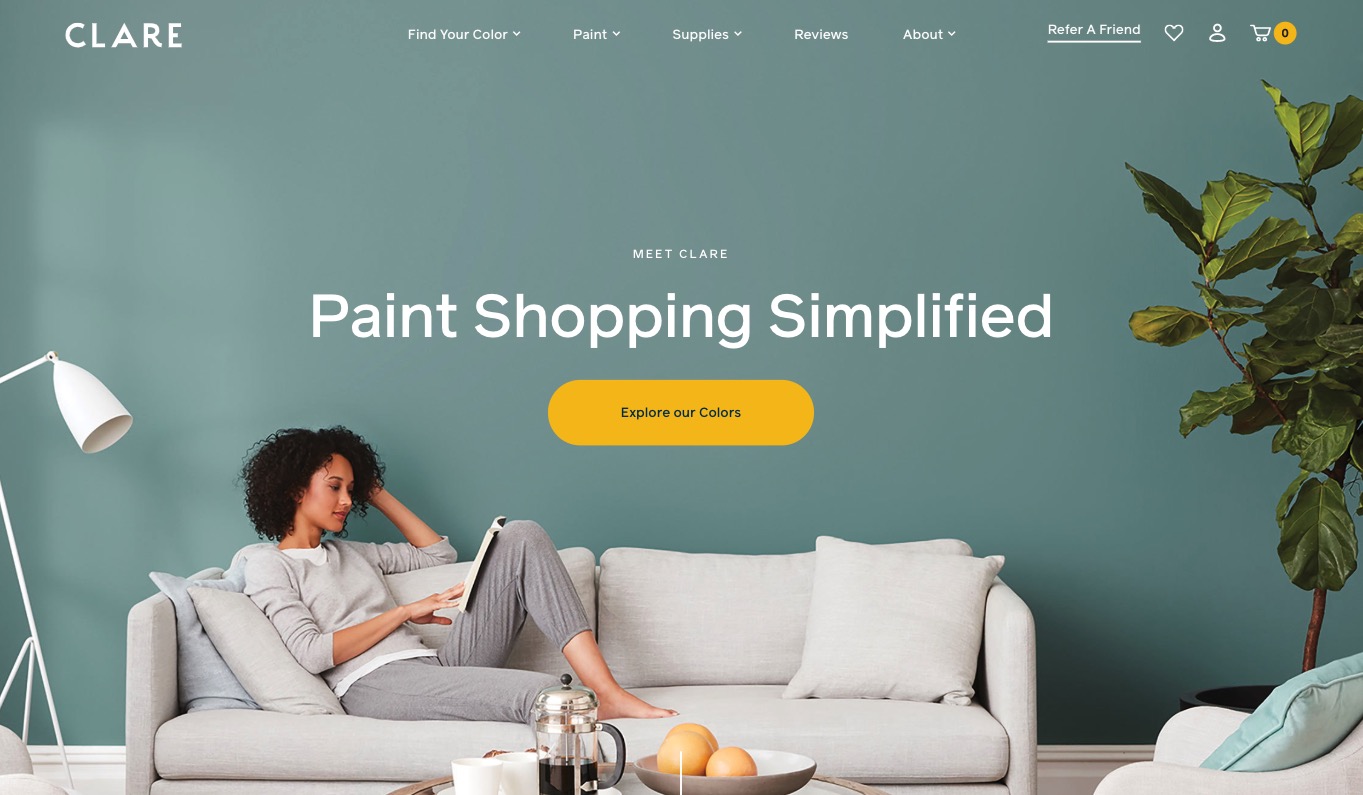 Clare e-commerce design Contentful