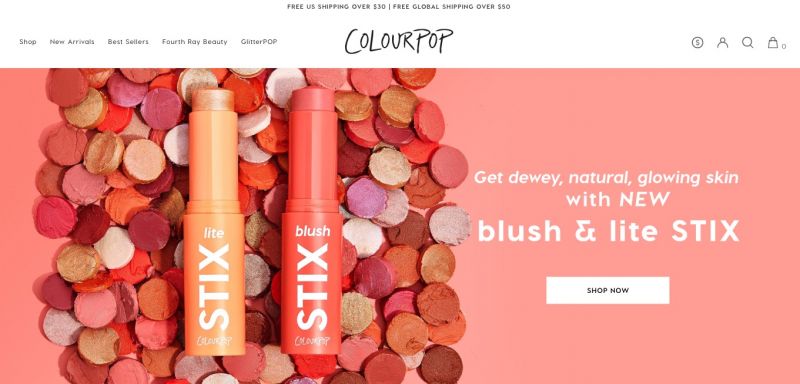 Best Shopify stores Colorpop