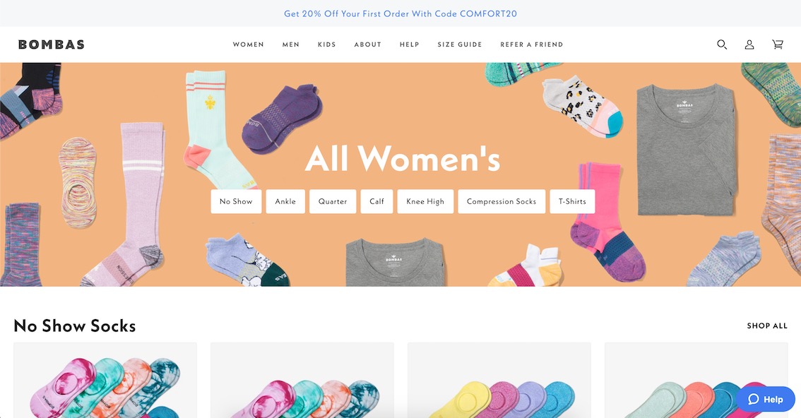 Bombas Shopify Plus Sustainable Brands Ethical Brands on Shopify