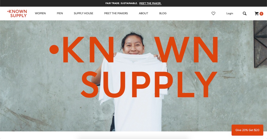 Known Supply Shopify Plus Sustainable Brands Ethical Brands on Shopify
