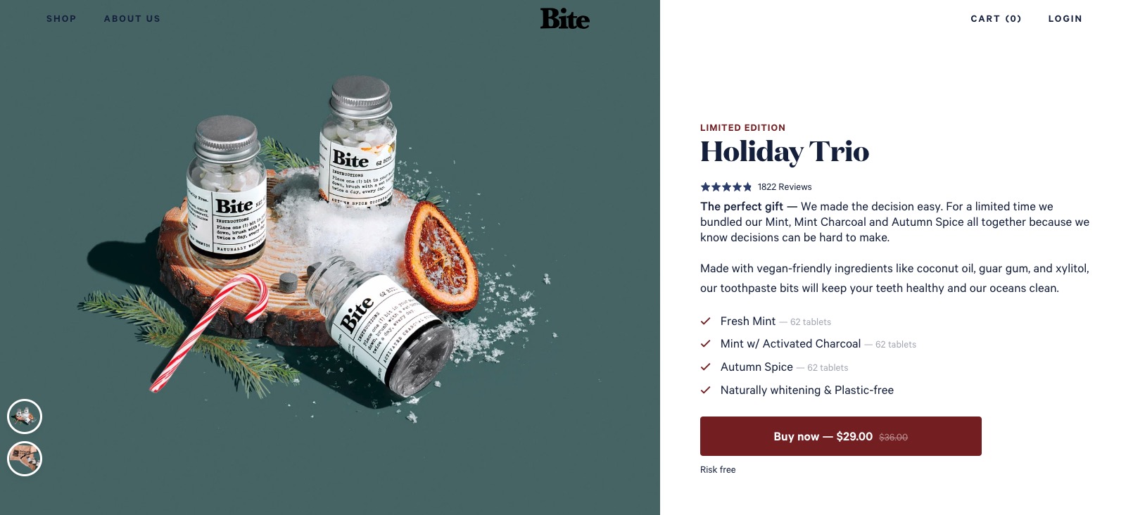 Bite Shopify e-commerce design