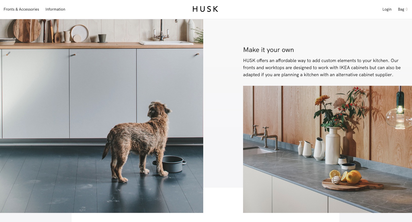 Husk e-commerce design Wordpress
