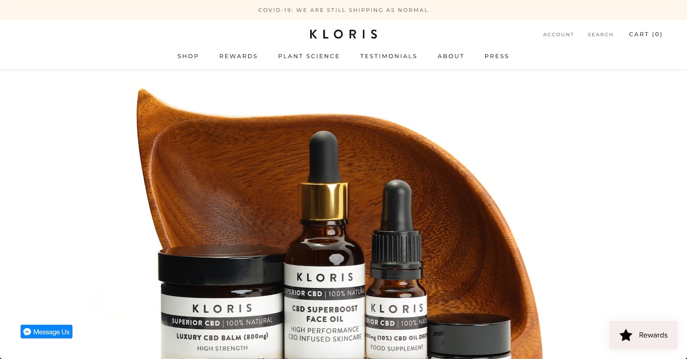 KlorisCBD Shopify Plus Sustainable Brands Ethical Brands on Shopify
