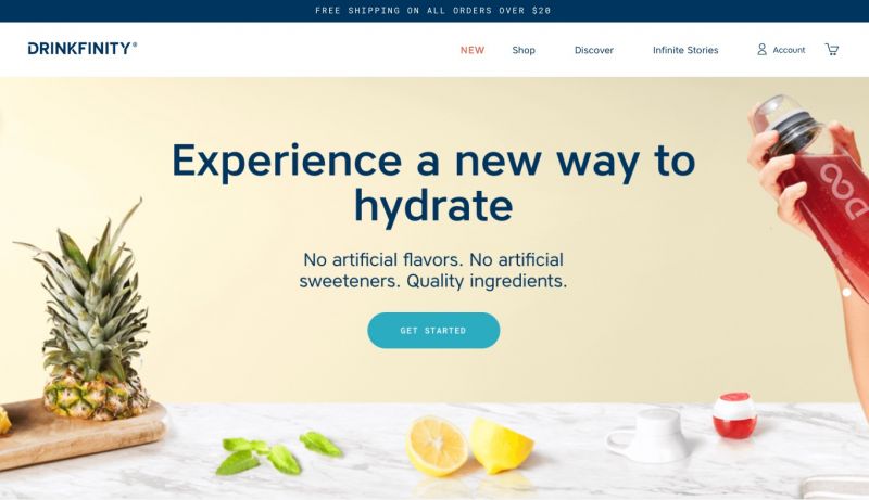 Best Shopify stores Drinkfinity