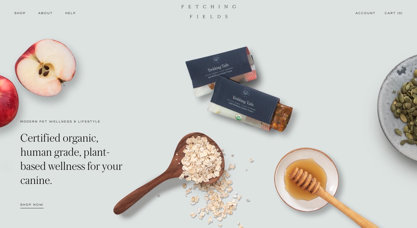 Fetching Fields e-commerce design Shopify