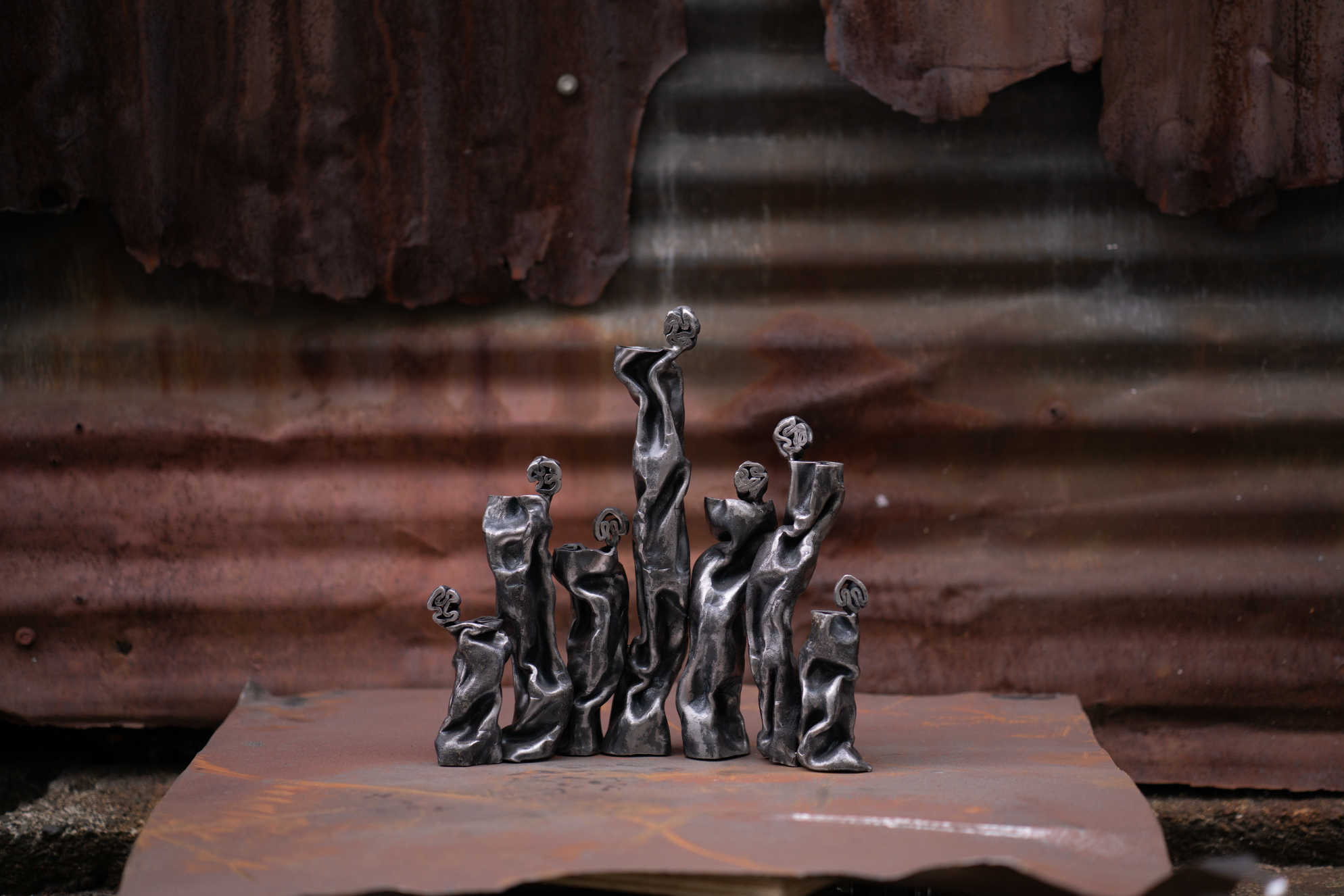 Melting wax captured perfectly in wrought iron, the texture and flows coming across in the metal.