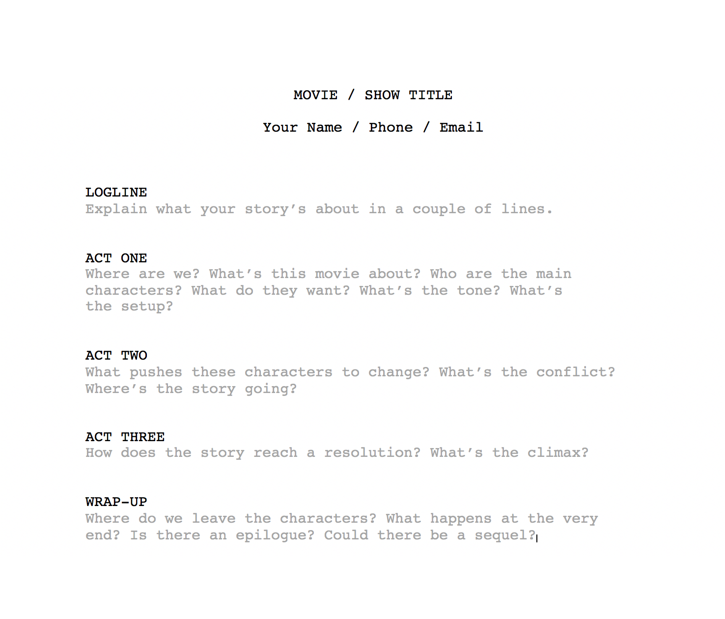 best short film scripts pdf