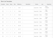 Shot List Template How To Make A Shot List Google Sheets Boords