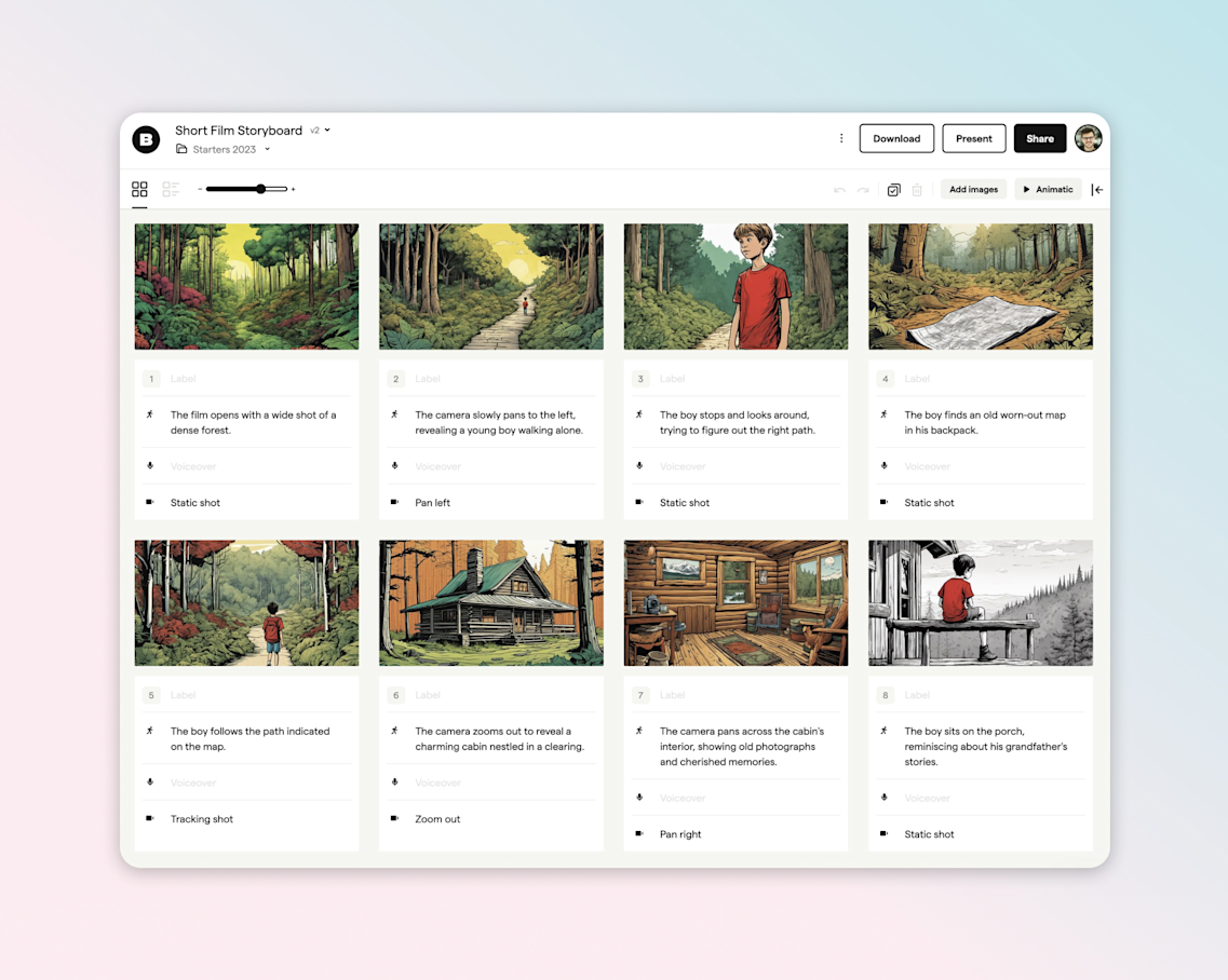 Storyboard view