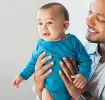 Dad working from home with baby