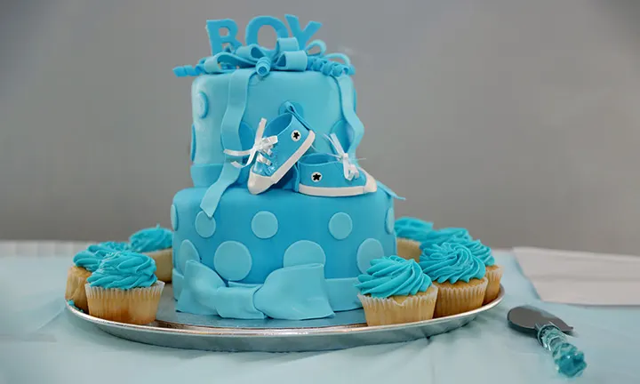 sneaker bear baby shower cake