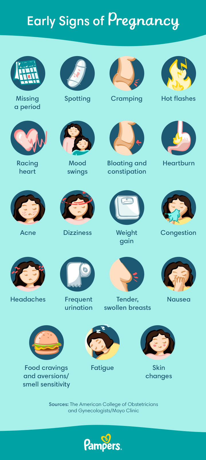 Early Signs of Pregnancy First Pregnancy Symptoms   Pampers CA