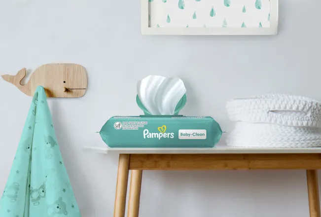 Pampers® Baby Clean Fragrance Free Wipes.