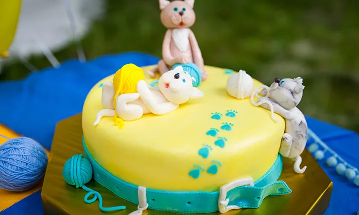playful kittens baby shower cake