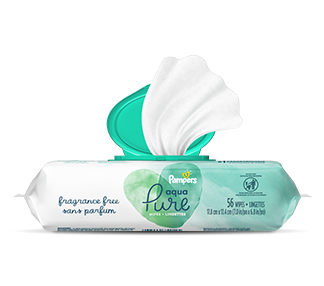 Pampers Organic Baby Wipes Aqua/Water Pure Travel Pack 12'S 