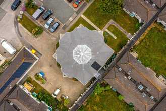 Whites Close using Cambrian Slate aerial shot