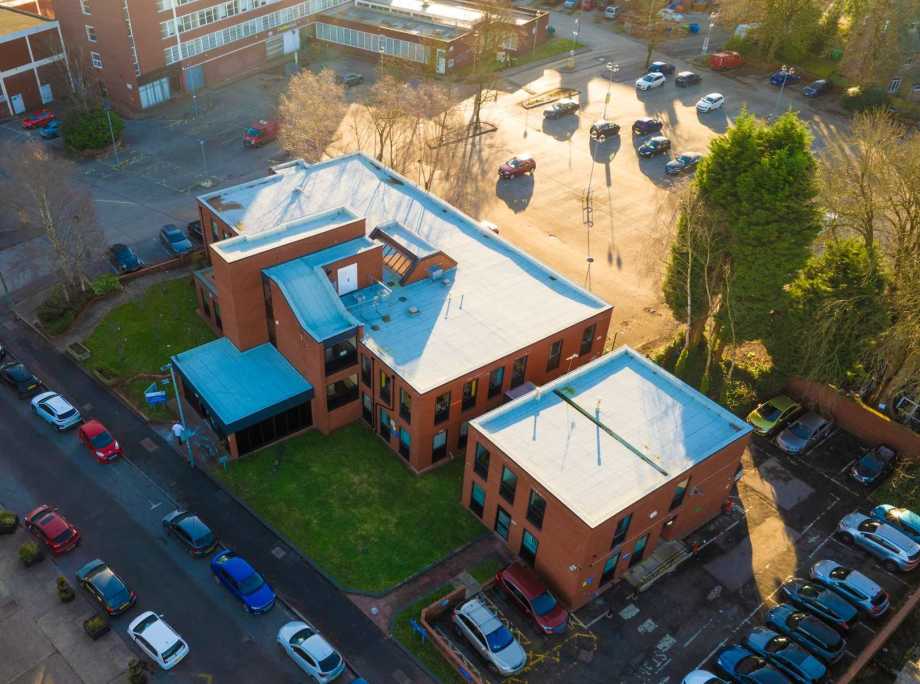 Refurbished Chorlton Health Centre from above
