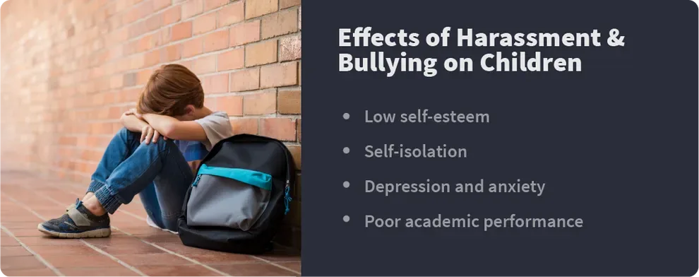effects of harrassment and bullying on children