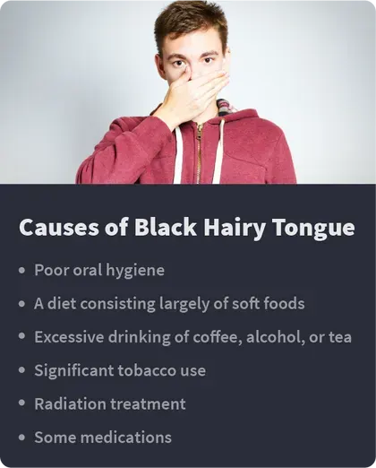 causes of black hairy tongue