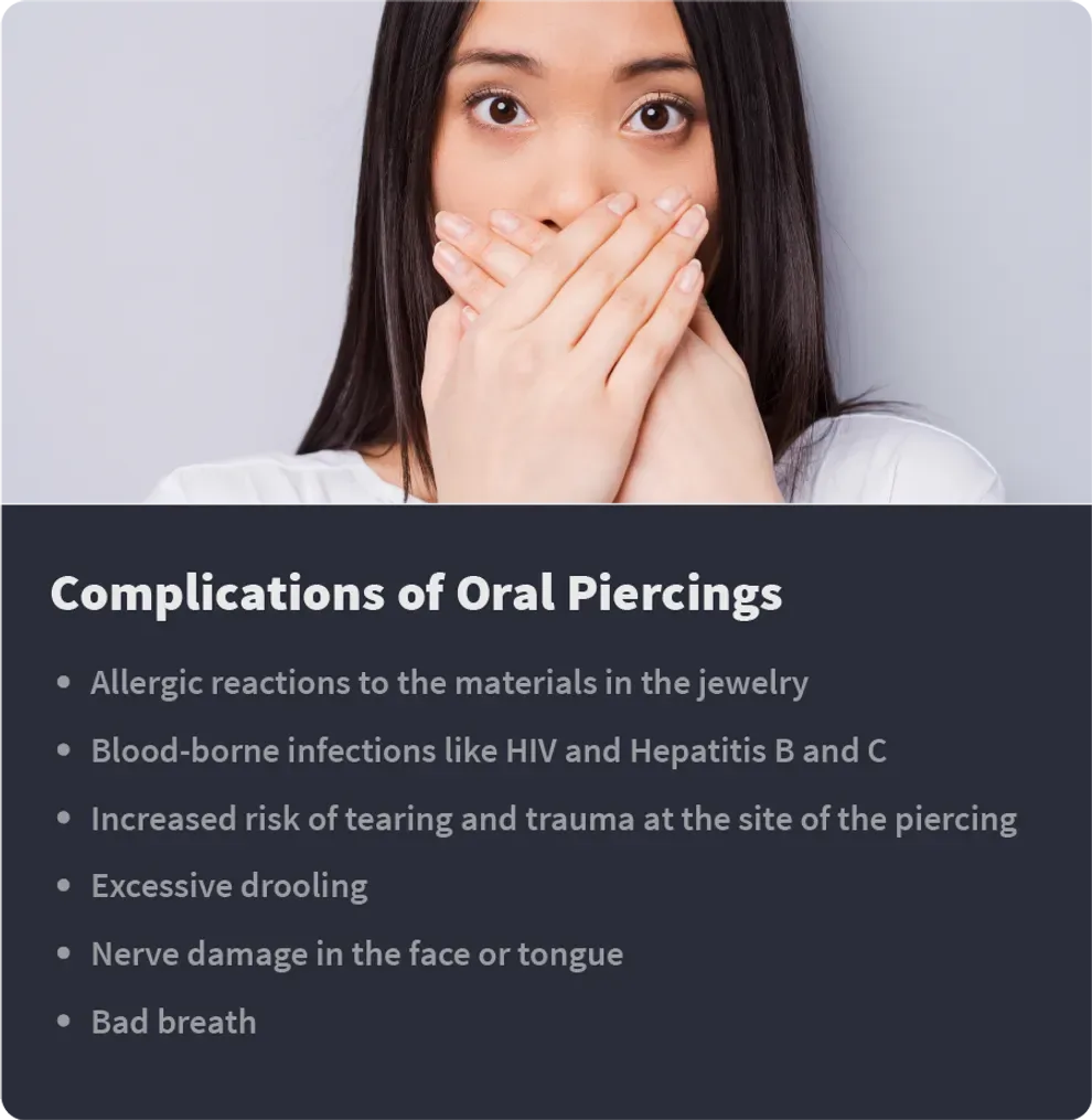 complications of oral piercings