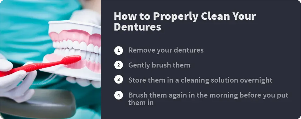 how to properly clean your dentures