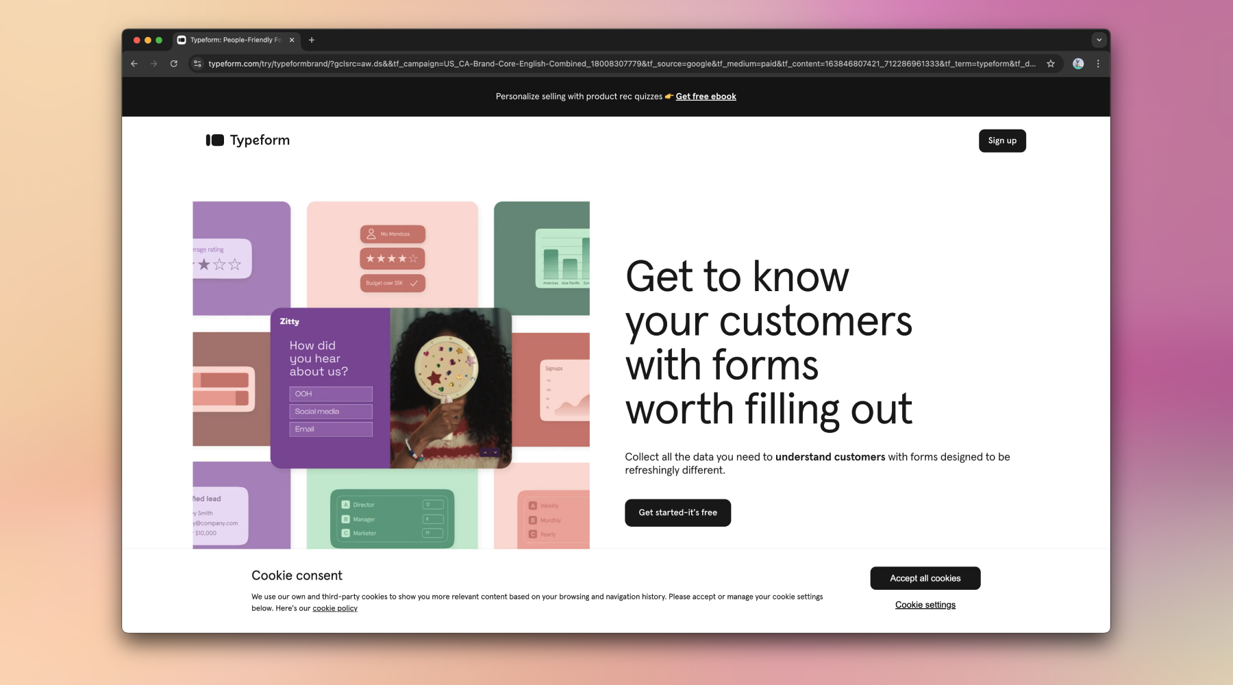 Typeform's Landing Page | Samelogic