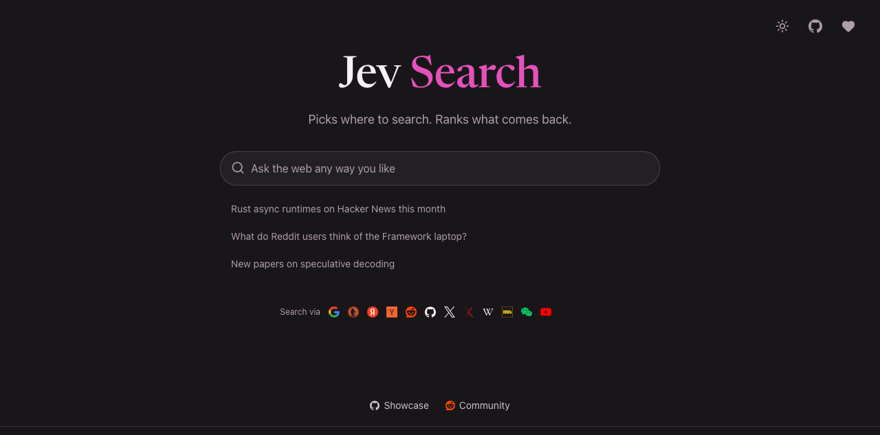 Jev Search public interface