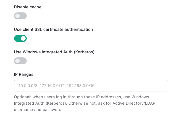 Client cert auth