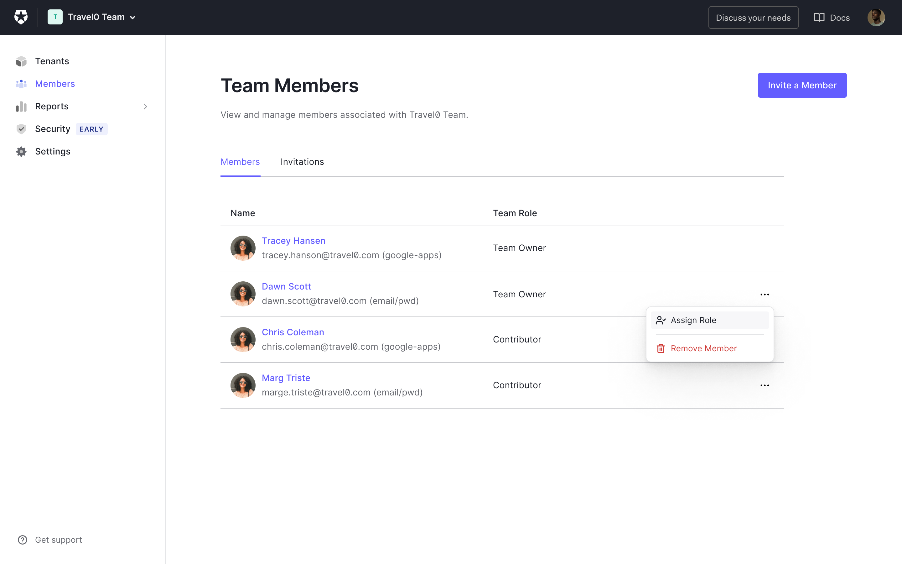Update the Team Member role from an existing role