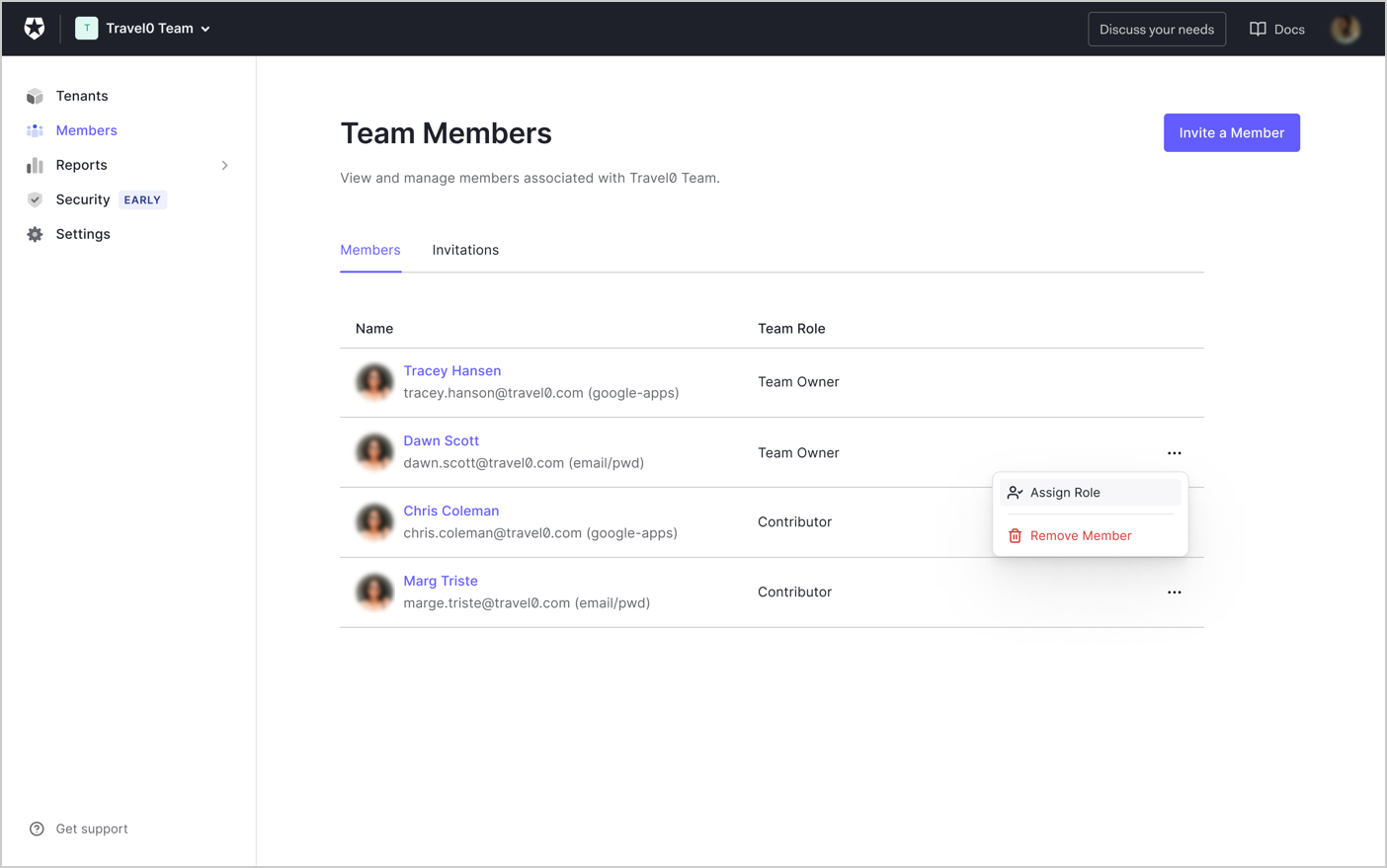 Update the Team Member role from an existing role