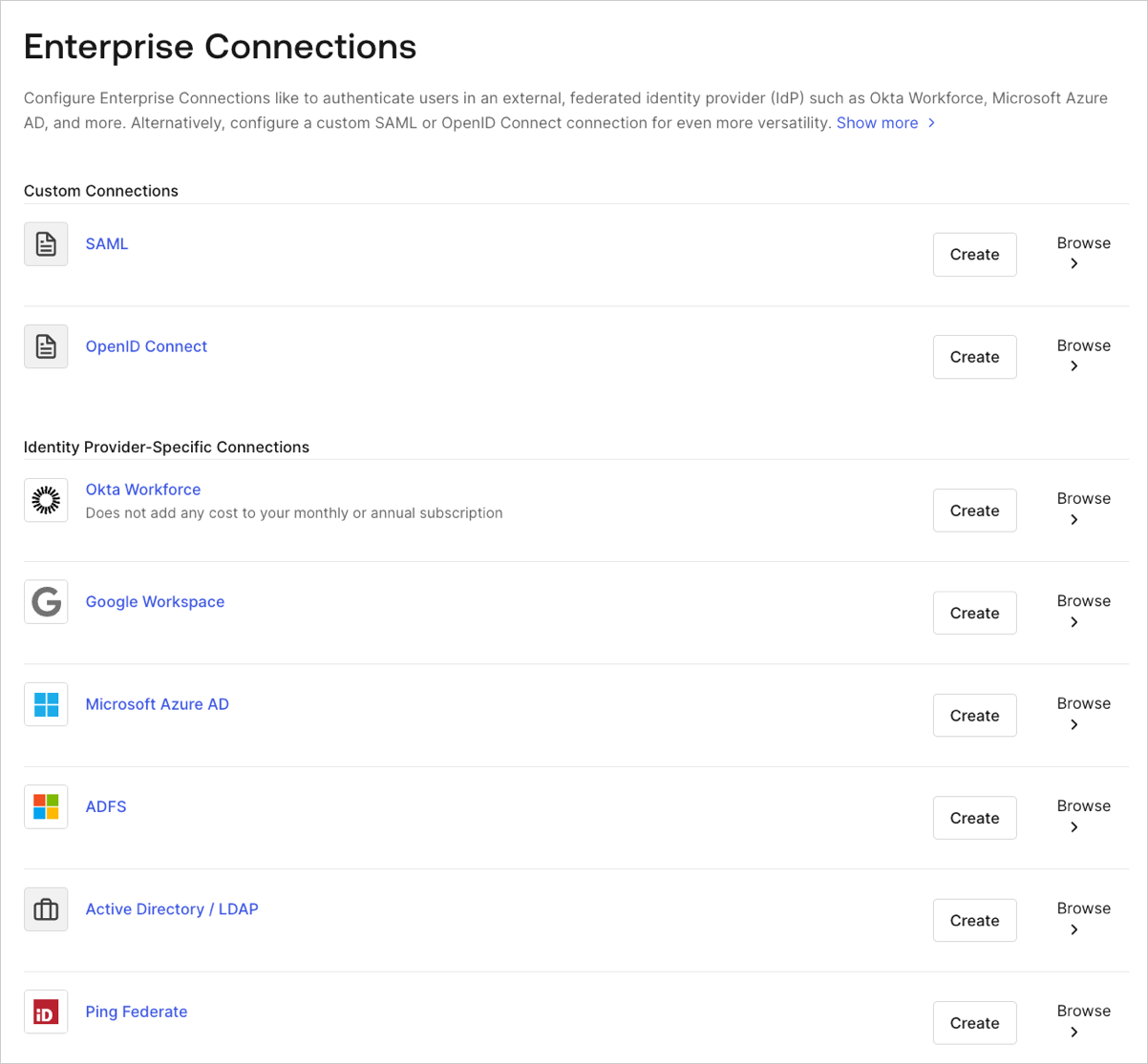 Dashboard - Connections - Enterprise